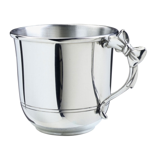 Bow Handle Baby Cup Dimensions:  2 1/2″ tall, 3 7/8″ wide incl. handle
Materials:  Pewter



